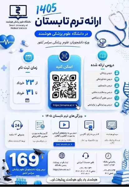 آغاز ثبت‌نام ترم تابستان علوم پزشکی هوشمند از ۲۳ خرداد‌ماه